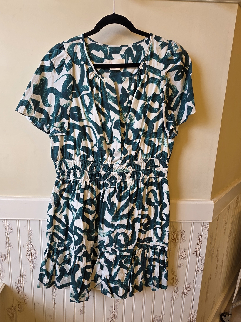 Anthropplogie Somerset Mini In Green Geometric Print - Picture 2 of 4